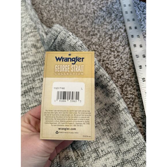 WRANGLER GEORGE STRAIT COLLECTION KNIT ZIP VEST IN GRAY HEATHER MEN’S SIZE L - Picture 3 of 7